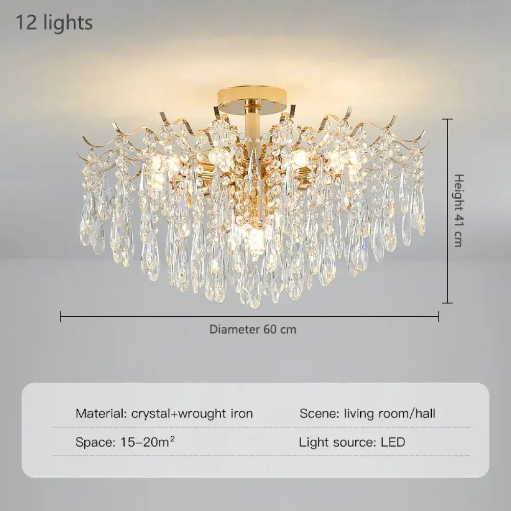 American Style Minimalist Luxury Living Room Modern Retro Crystal Chandelier