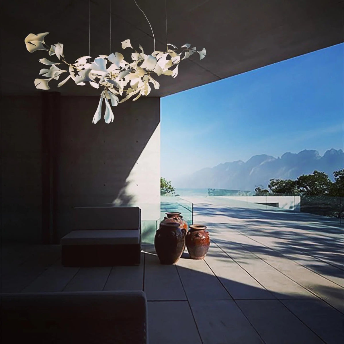 Golden Gingko Leaf Chandelier