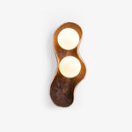 Dualis Rootlight Wall Sconce – Sculptural Walnut Wood & Opal Glass