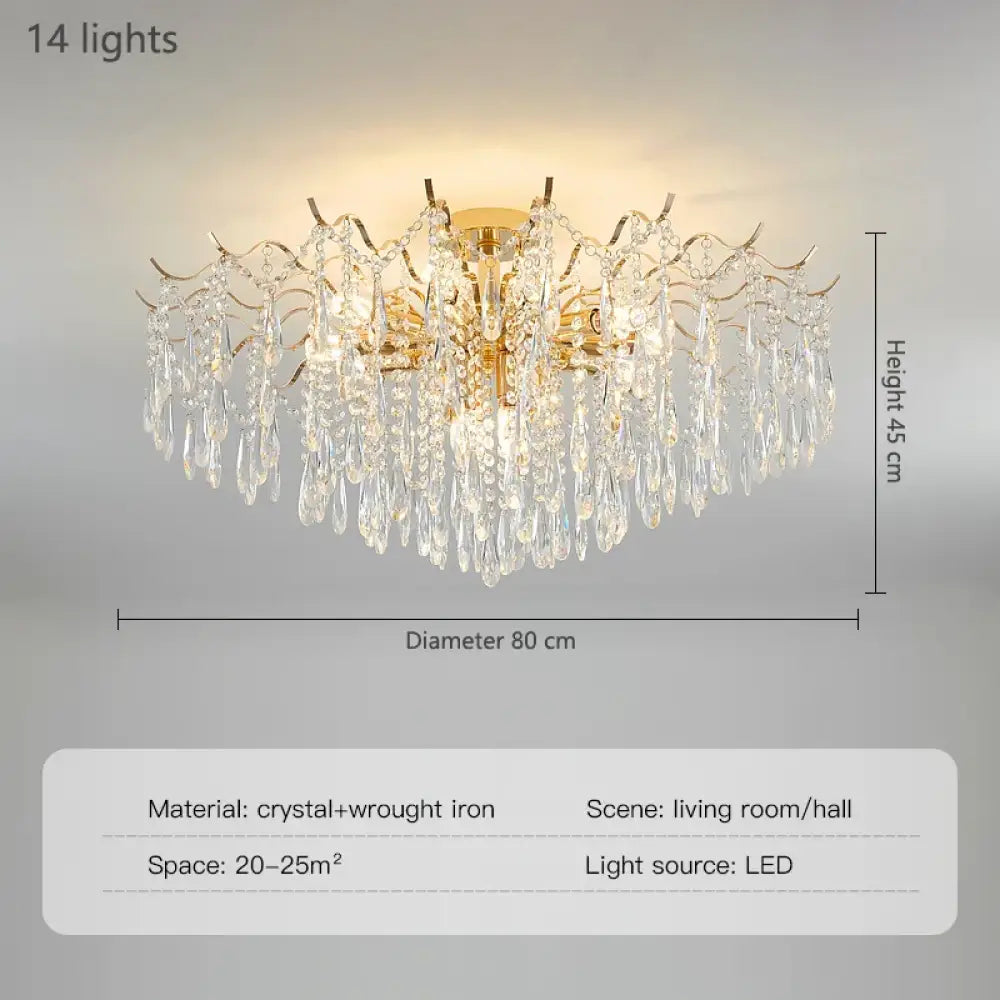 American Style Minimalist Luxury Living Room Modern Retro Crystal Chandelier