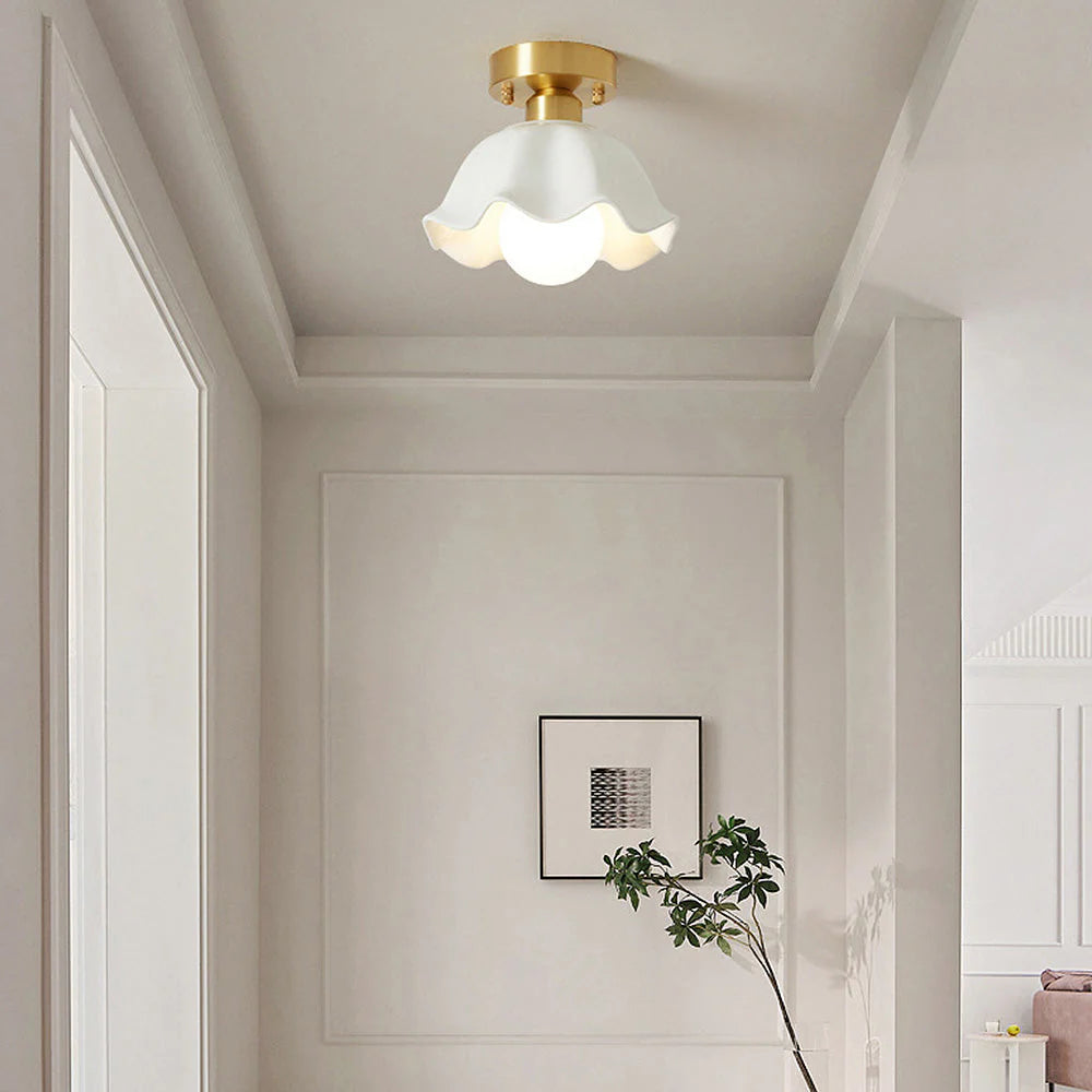 Minimalist White Dome Ceiling Light