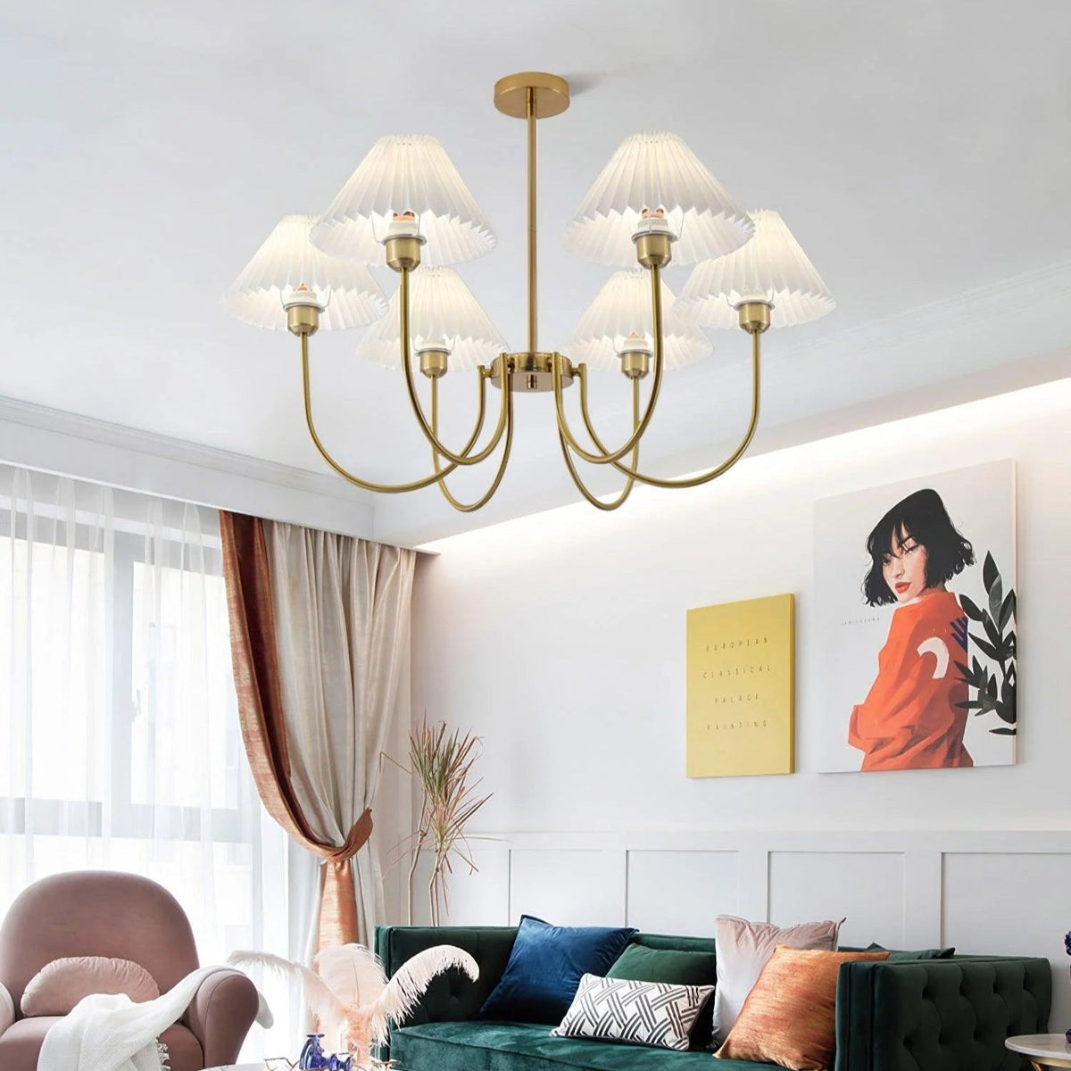Aurelle Pleated Chandelier
