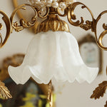 French Style Vintage Full Copper Crystal Glass Chandelier