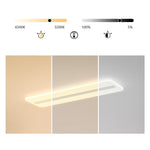 Modern Flush Mount Ceiling Light with 3-Step Dimming, White Rectangular LED