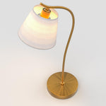 Modern Gooseneck Desk Lamp with Linen Cone Shade for Home Office