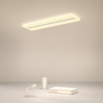 Modern Flush Mount Ceiling Light with 3-Step Dimming, White Rectangular LED
