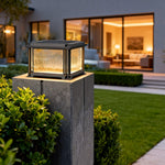 Modern Outdoor Pillar Light – Waterproof Black LED Gate Lamp
