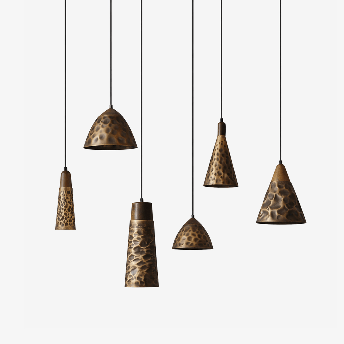Dravik Hammered Brass Pendant Light Collection – Artisan Metal Pendants for Modern Interiors