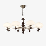 Elswyth Modern Wood and Opal Glass Chandelier for Dining Room and Living Room