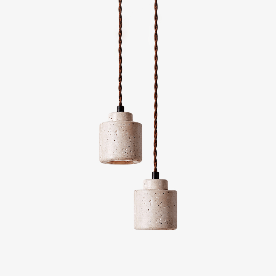 Elemental Travertine Mini Pendant Light in Natural Stone