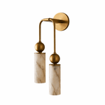 Harlin Alabaster Wall Sconce – Brass Modern Wall Light for Bedroom & Living Room