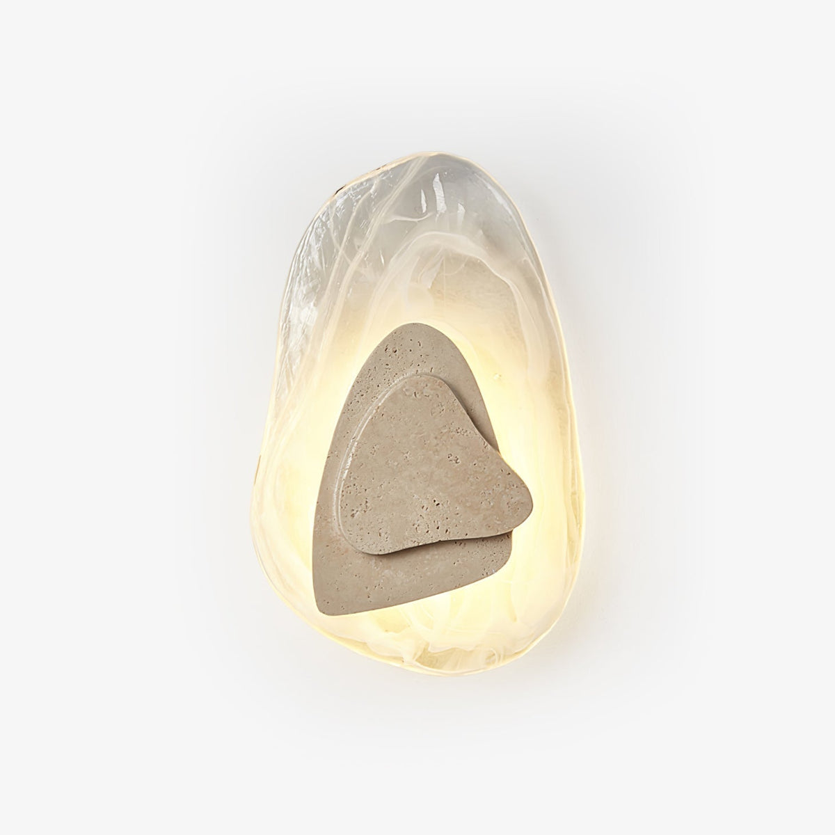 Eira Travertine Wall Sconce with Glass Shade for Modern Interiors