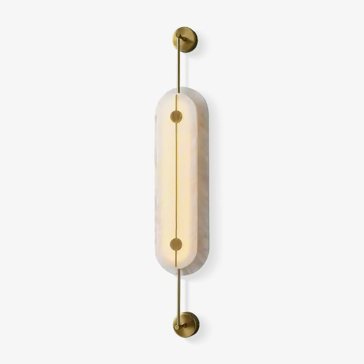 Solvane Alabaster Wall Sconce – Modern Brass LED Wall Light