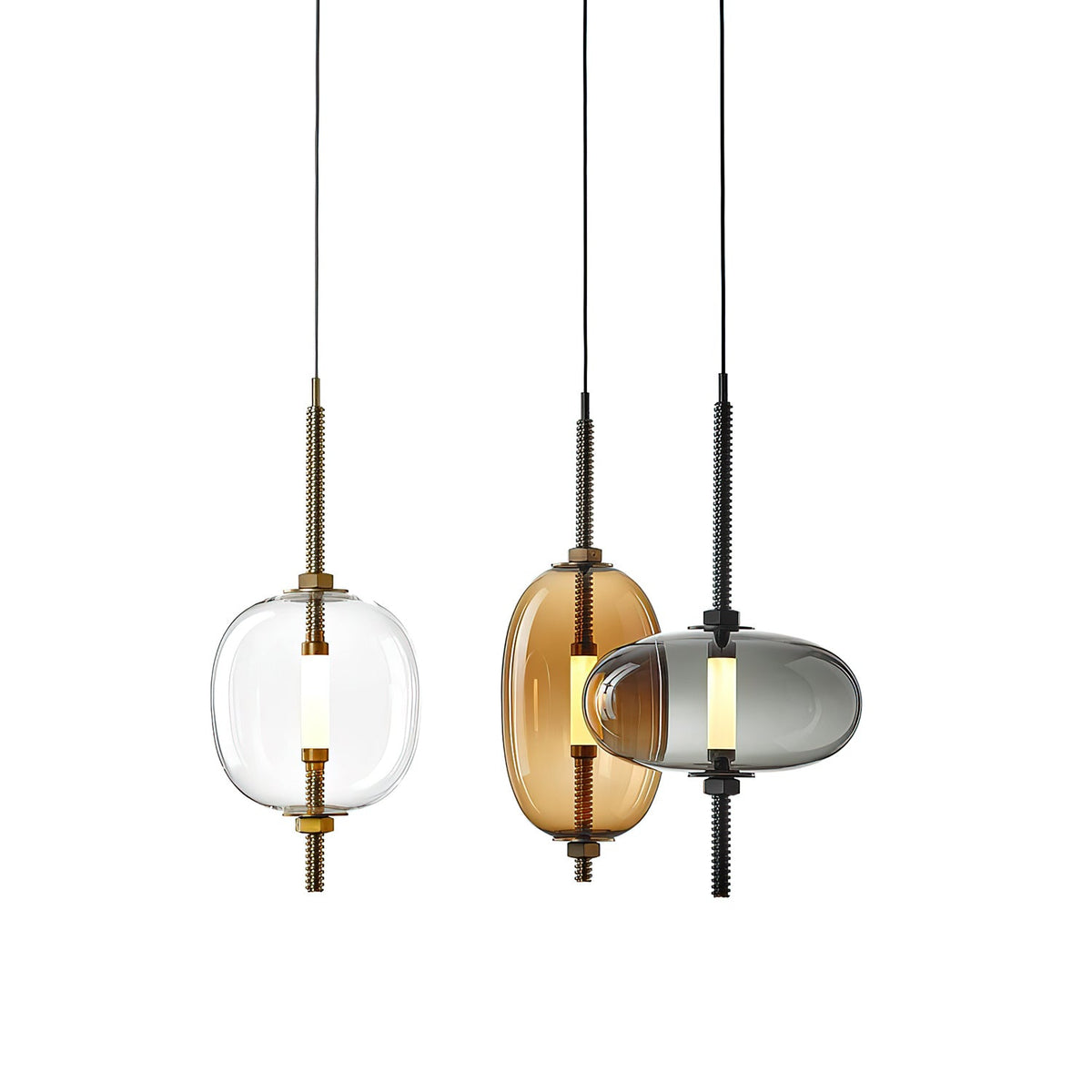 Under Pressure Art Glass Pendant Light with Integrated LED