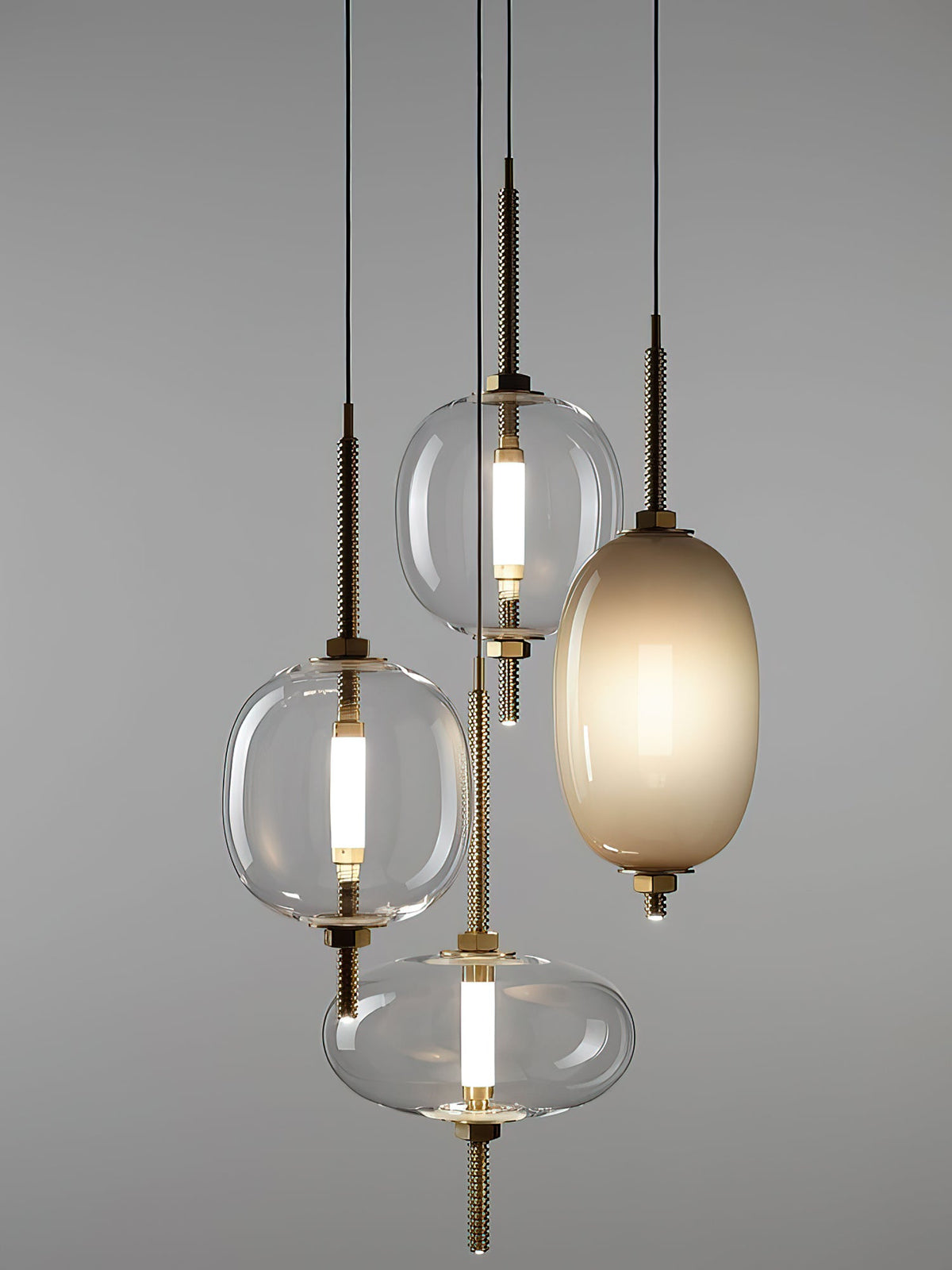 Under Pressure Art Glass Pendant Light with Integrated LED