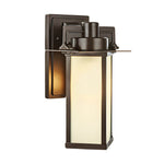 Aurora Glass Outdoor Wall Lantern Sconce in Vintage Brown