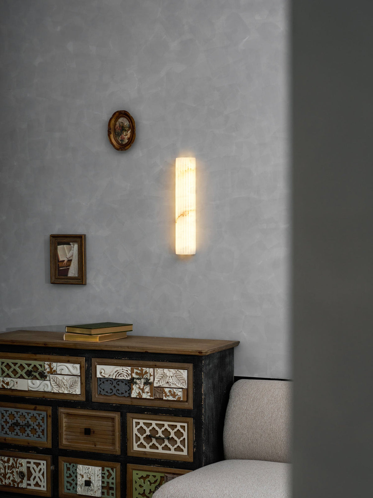 Alvia Alabaster Wall Sconce — Natural Stone LED Wall Light