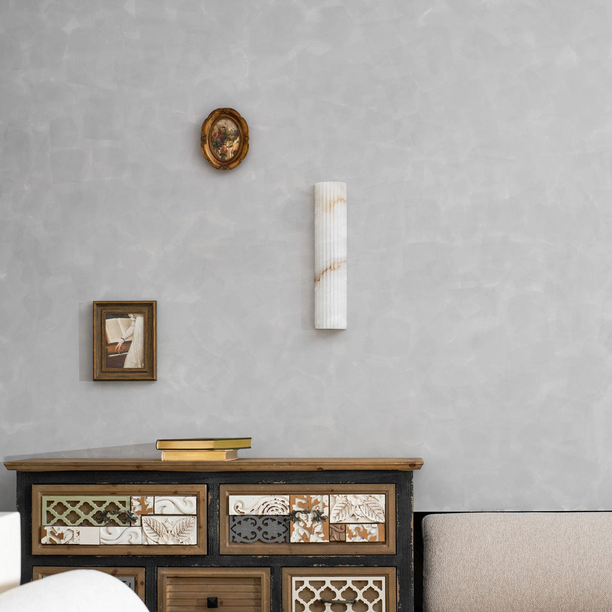 Alvia Alabaster Wall Sconce — Natural Stone LED Wall Light