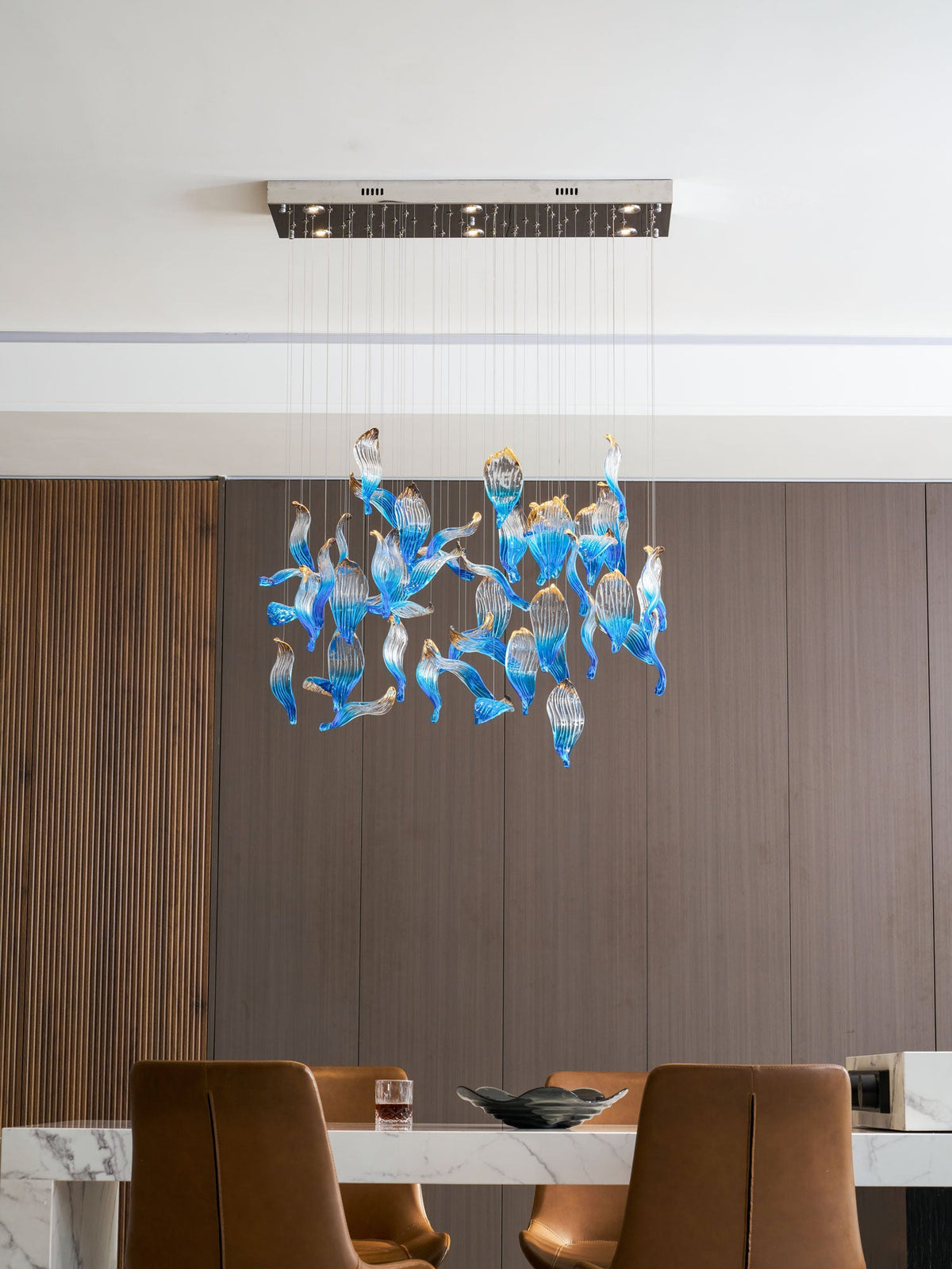 Ocean Drift Hand-Blown Glass Chandelier for Modern Interiors