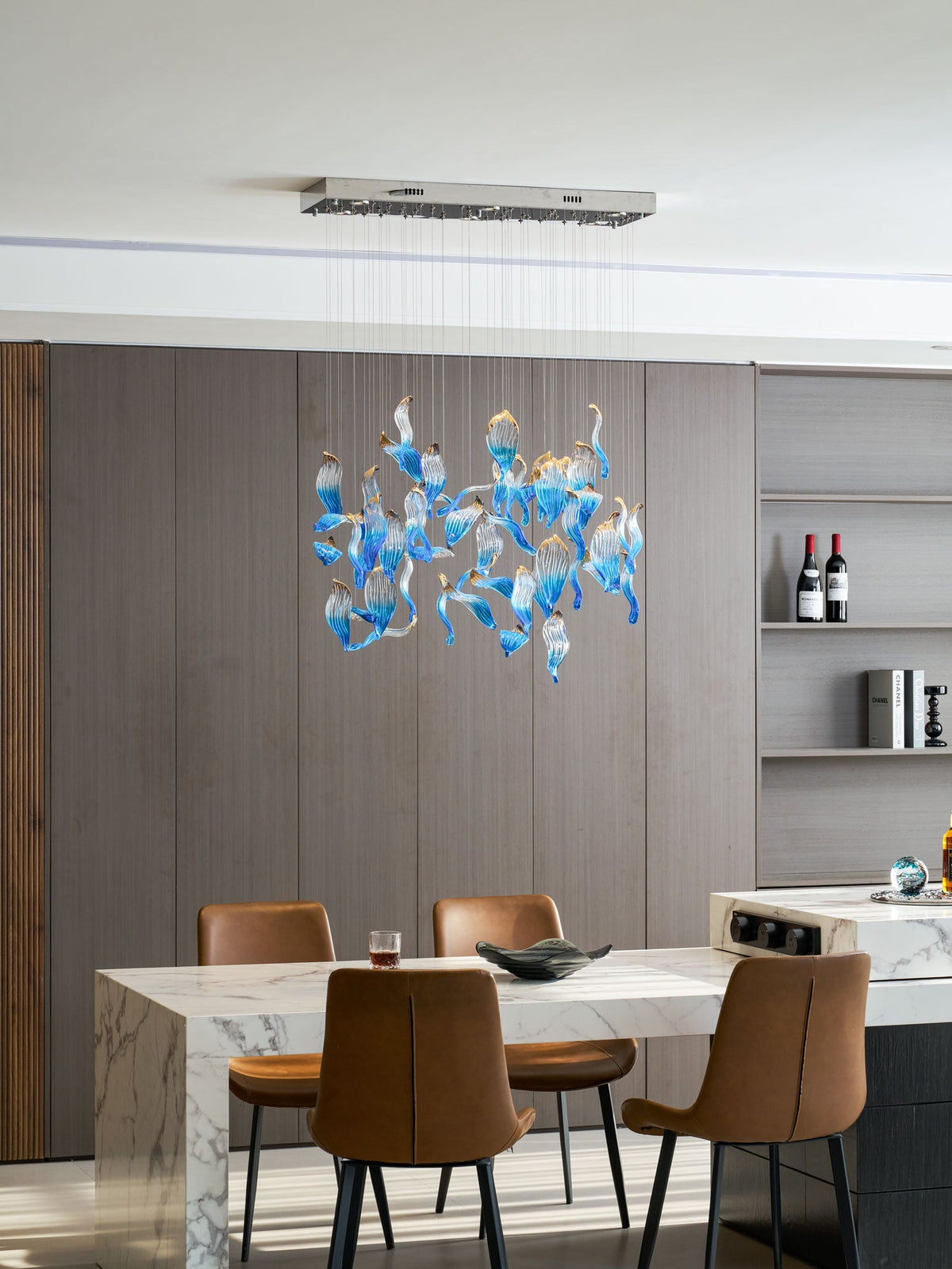 Ocean Drift Hand-Blown Glass Chandelier for Modern Interiors