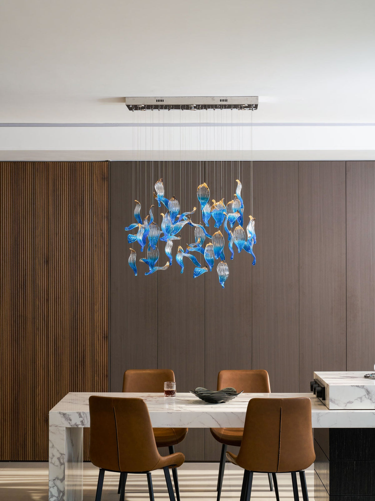Ocean Drift Hand-Blown Glass Chandelier for Modern Interiors