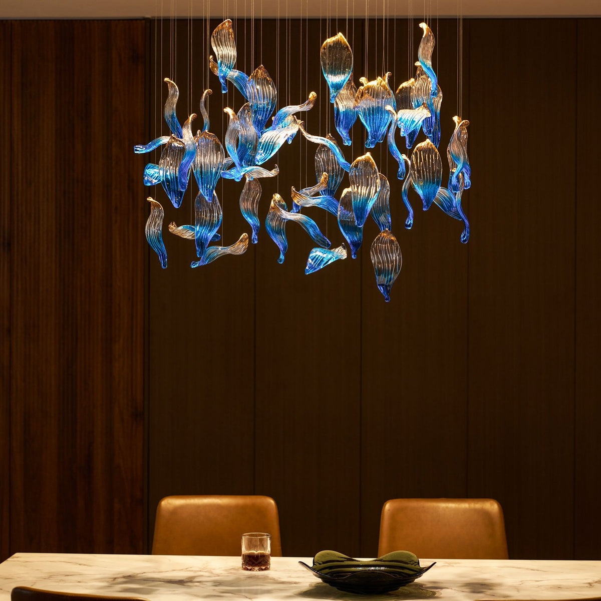 Ocean Drift Hand-Blown Glass Chandelier for Modern Interiors