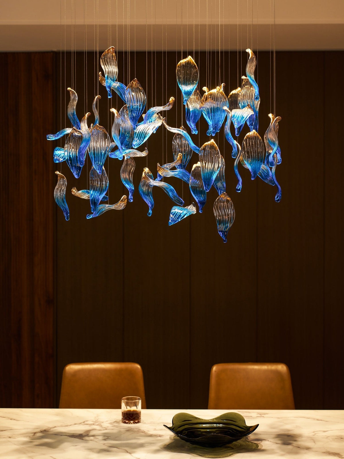 Ocean Drift Hand-Blown Glass Chandelier for Modern Interiors