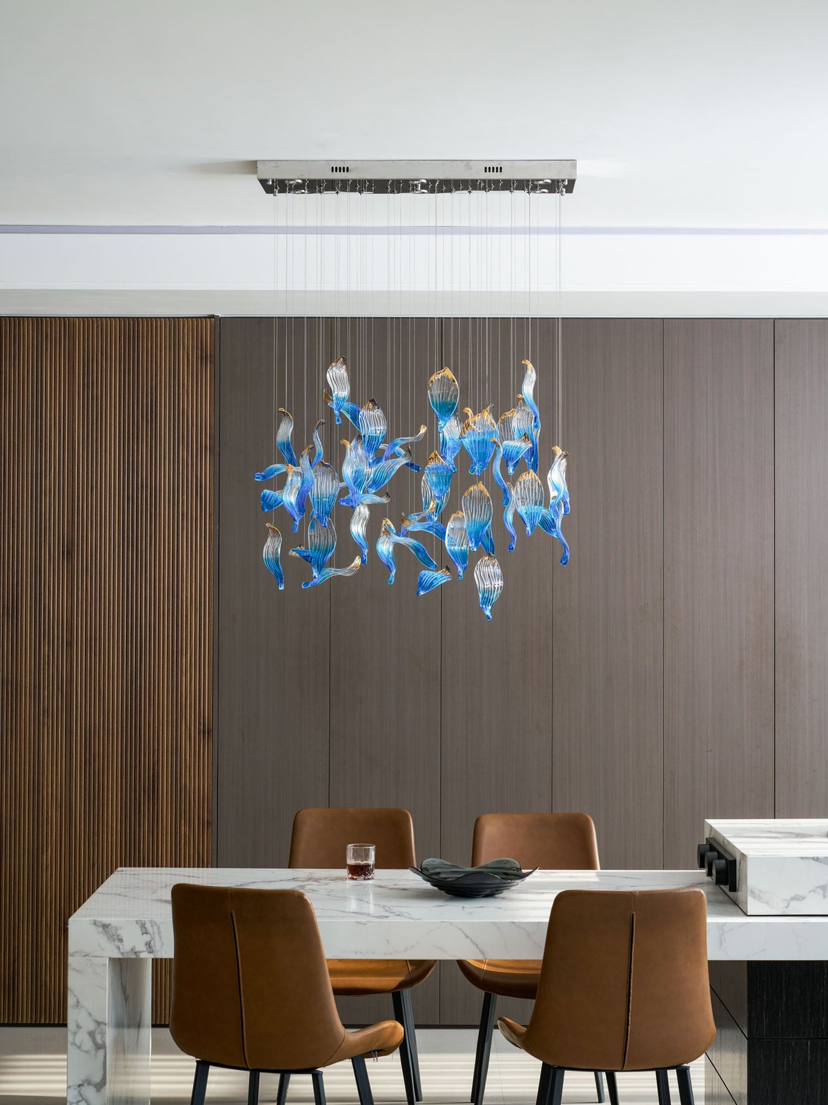 Ocean Drift Hand-Blown Glass Chandelier for Modern Interiors