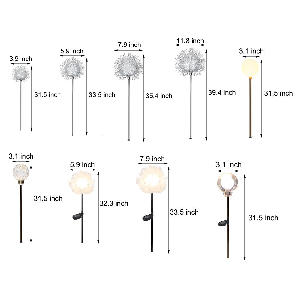 Dandelion Solar Pathway Lights Set of 10 for Modern Gardens