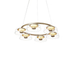 Solara LED Chandelier in Brass and Glass for Modern Interiors