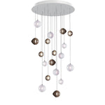 Cosmic Sphere Cascade Chandelier – Modern Glass Pendant Light for Dining Room and Living Room