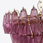 Asti Glass Prism Chandelier in Gold Finish for Modern Interiors