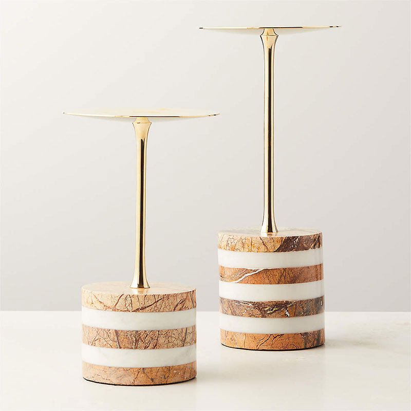 Strata Rise Sculptural Marble Candle Holder for Ambient Interiors