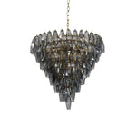 Asti Glass Prism Chandelier in Gold Finish for Modern Interiors