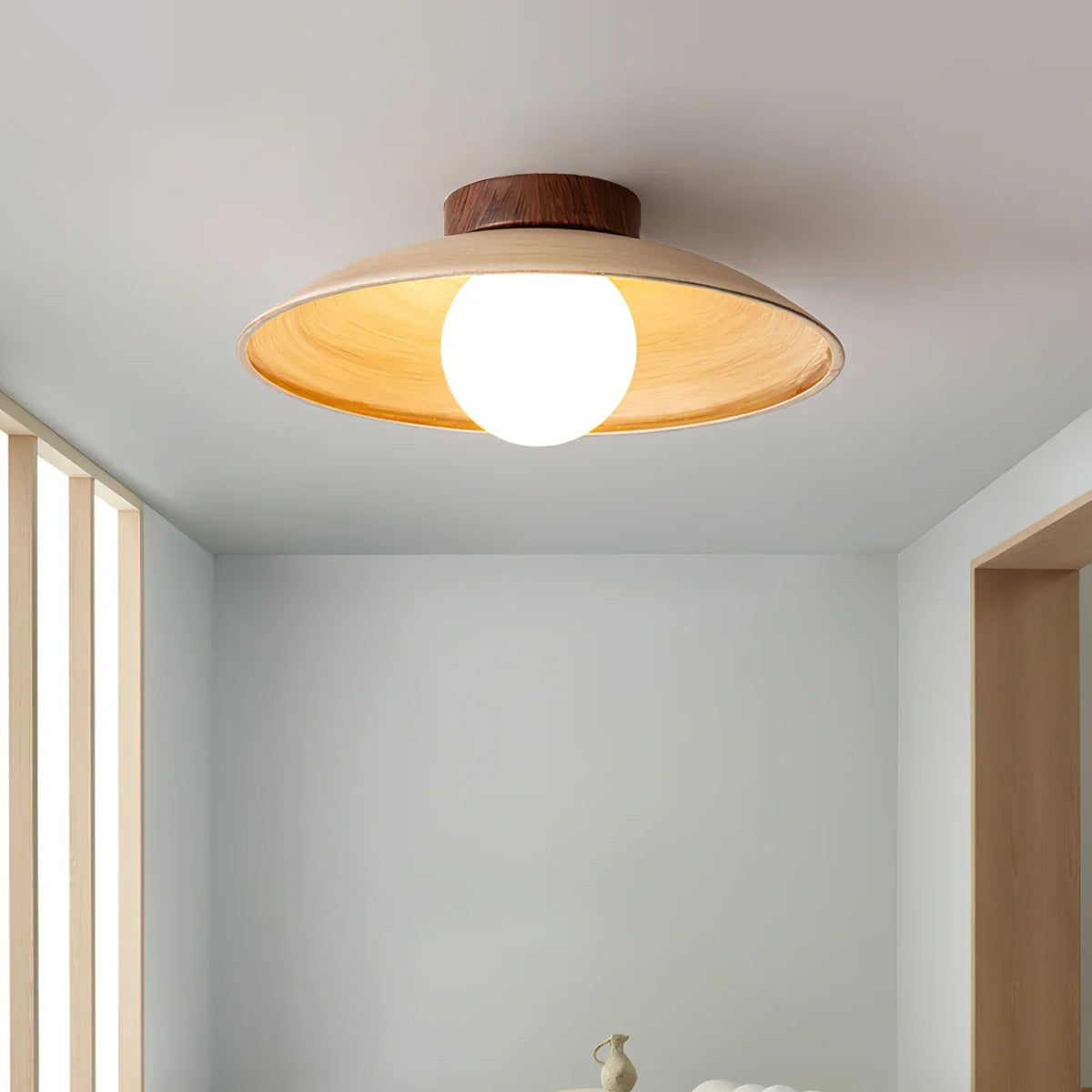 Rustic Mini Wood Ceiling Lamp