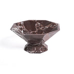 Facet Sculptural Marble Pedestal Bowl & Decorative Catchall Tray