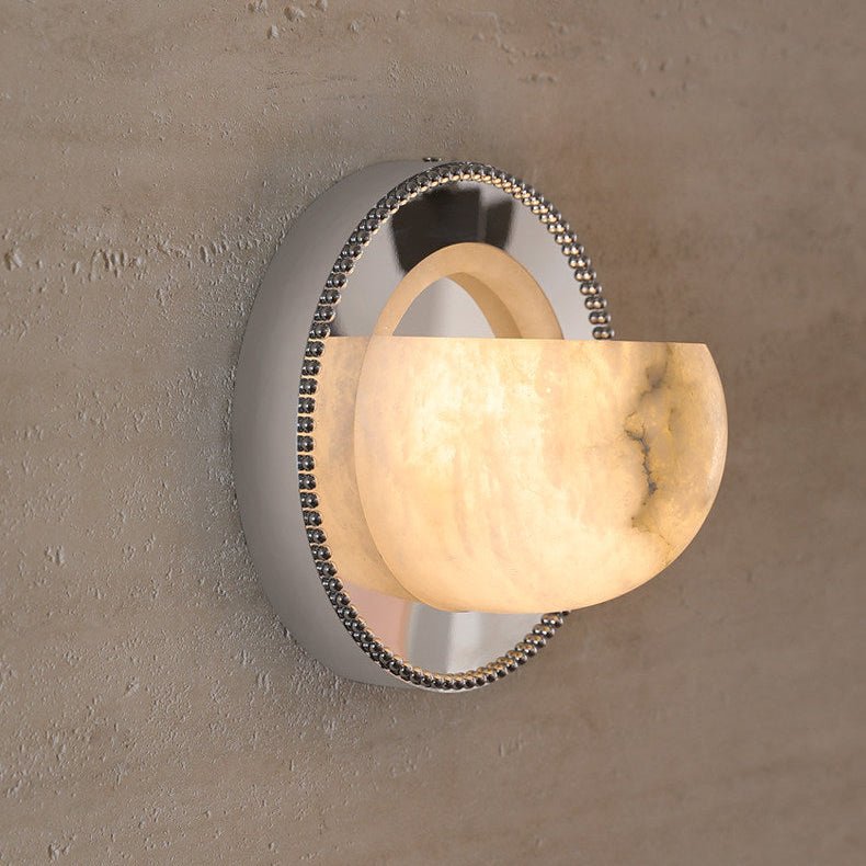 Orbit Pearl Alabaster Wall Sconce – Modern Designer Wall Light