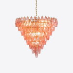 Asti Glass Prism Chandelier in Gold Finish for Modern Interiors