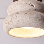 Neris Ceiling Light in Yellow Travertine and Walnut
