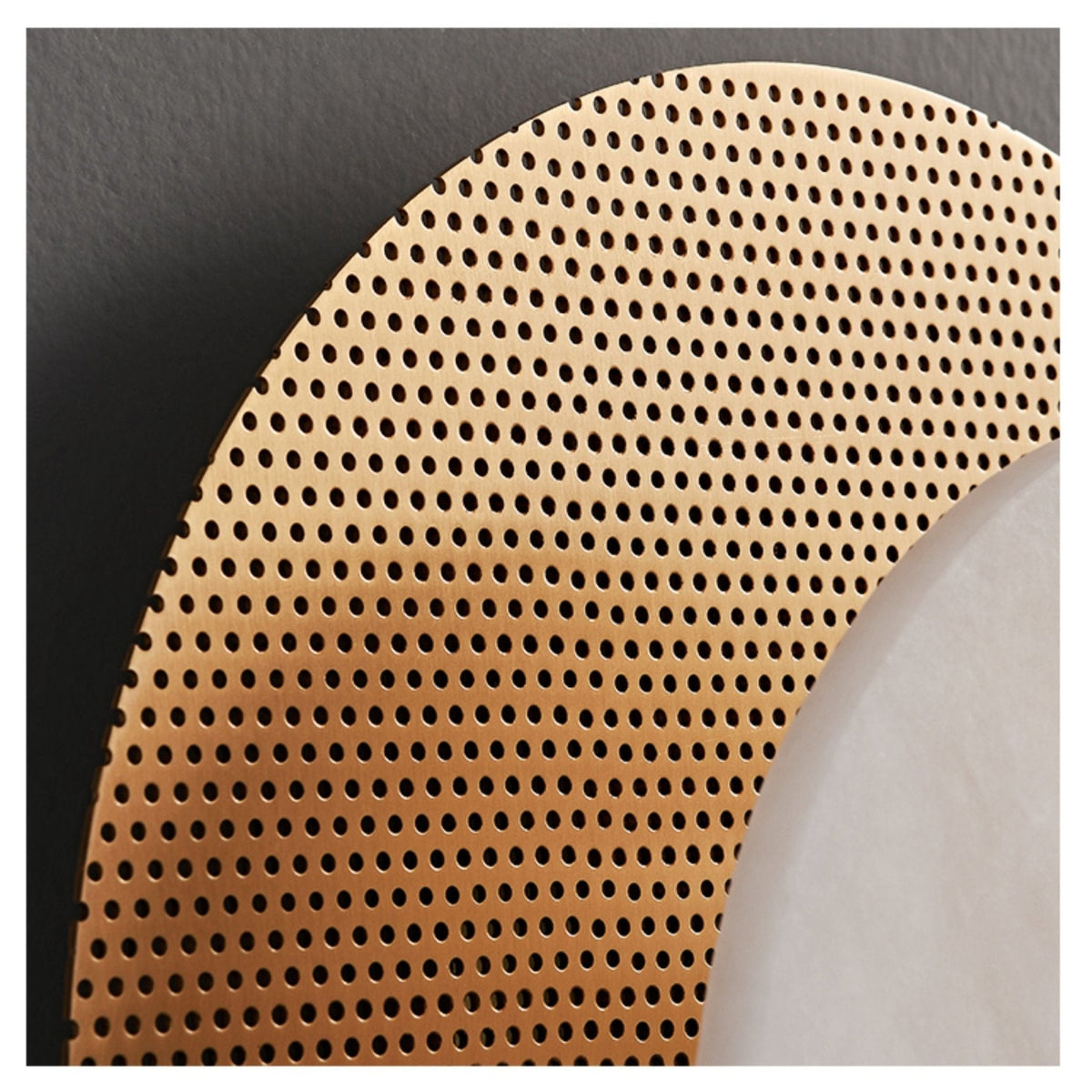 Lumen Alabaster Wall Sconce in Gold with White Alabaster Shade