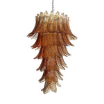Rosalind Amber Glass Chandelier – Handcrafted Feather Design Pendant Light