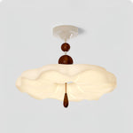 Cloudora Bloom Sculptural LED Ceiling Light in Walnut and White