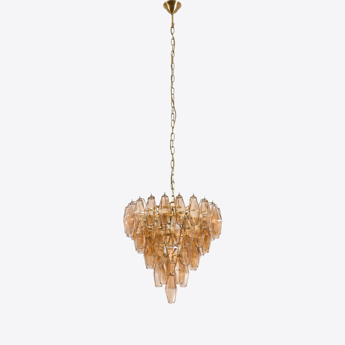 Asti Glass Prism Chandelier in Gold Finish for Modern Interiors