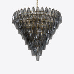 Asti Glass Prism Chandelier in Gold Finish for Modern Interiors