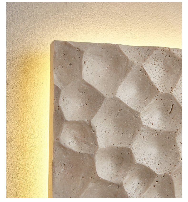 Hive Hexagonal Travertine Wall Sconce for Modern Interiors
