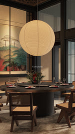 Handmade Mulberry Paper Pendant Light – Mid-Century Modern Washi Shade