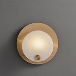 Lumen Alabaster Wall Sconce in Gold with White Alabaster Shade