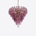 Asti Glass Prism Chandelier in Gold Finish for Modern Interiors
