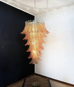 Rosalind Amber Glass Chandelier – Handcrafted Feather Design Pendant Light