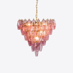 Asti Glass Prism Chandelier in Gold Finish for Modern Interiors